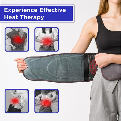 Heated Belt Wrap - Cordless Heating Pad for Back Massager with Vibration, Heated Back Brace with 3 Heating and Speed Adjustable Setting, Wearable Brace Wrap, Portable Lower Back Massager
