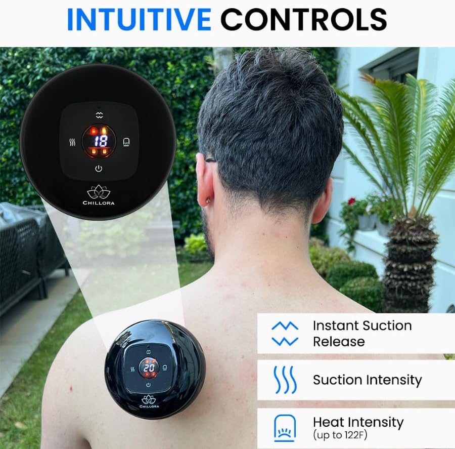 4-in-1 Smart Cupping Therapy Massager with Red Light Therapy for Targeted Pain Relief, Knots, Aches, Muscle