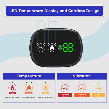 Heated Shoulder Wrap - Cordless Shoulder Heating Pad Massager with Vibration, Heated Shoulder Braces with 3 Heating and Speed Adjustable Setting